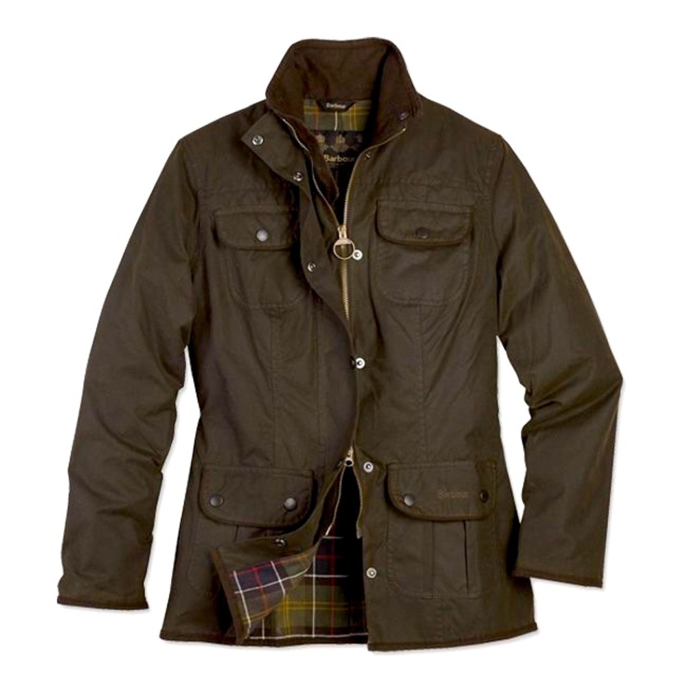 Barbour Waxed Utility Jacket, Olive Green, US Sz 4 (fits like a 2)